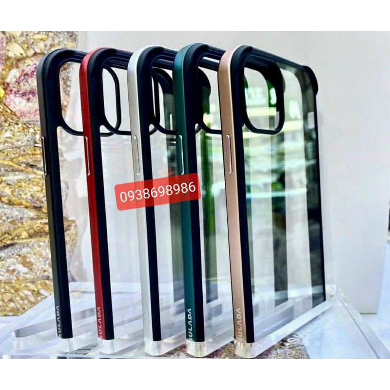 Ốp Sulada lưng trong viền kim loại màu cho iphone 12 pro max / 12 / 12 pro chính hãng