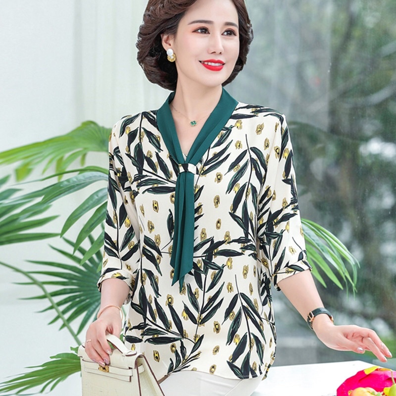 áo sơ mi trung niên cho mẹ, sơ mi voan trung tuổi công sở