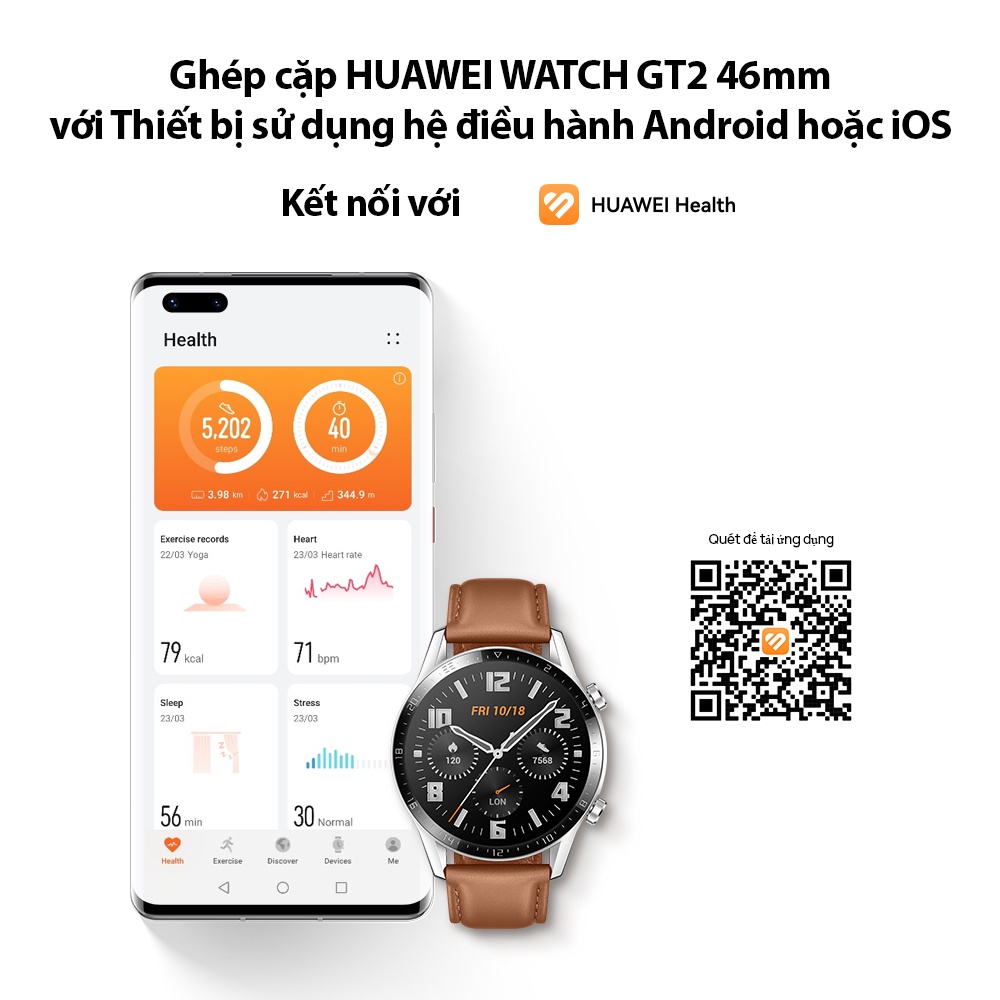 Đồng hồ Huawei Watch GT2 Kirin A1 | Thời lượng pin dài | Kiểu dáng thể thao thời thượng