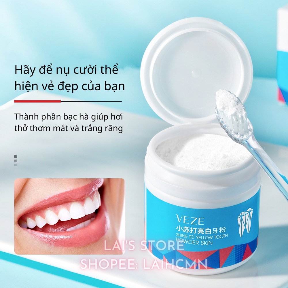 Bột Đánh Răng Baking Soda Venzen (50g) Loại Bỏ Ố Vàng Trên Răng, Làm Sạch Răng, Hơi Thở Thơm Mát, Khử Mùi Hôi Miệng