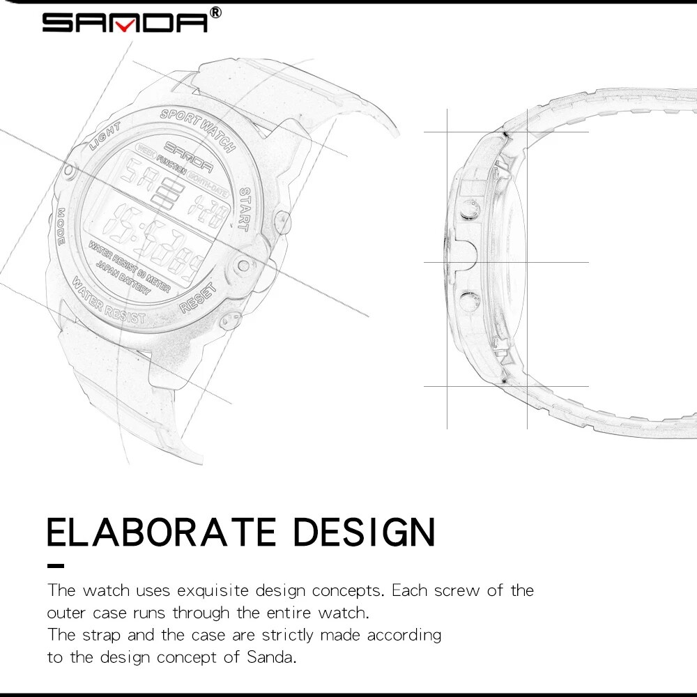Đồng Hồ Điện Tử Đa Năng Chống Thấm Nước SANDA 6003
