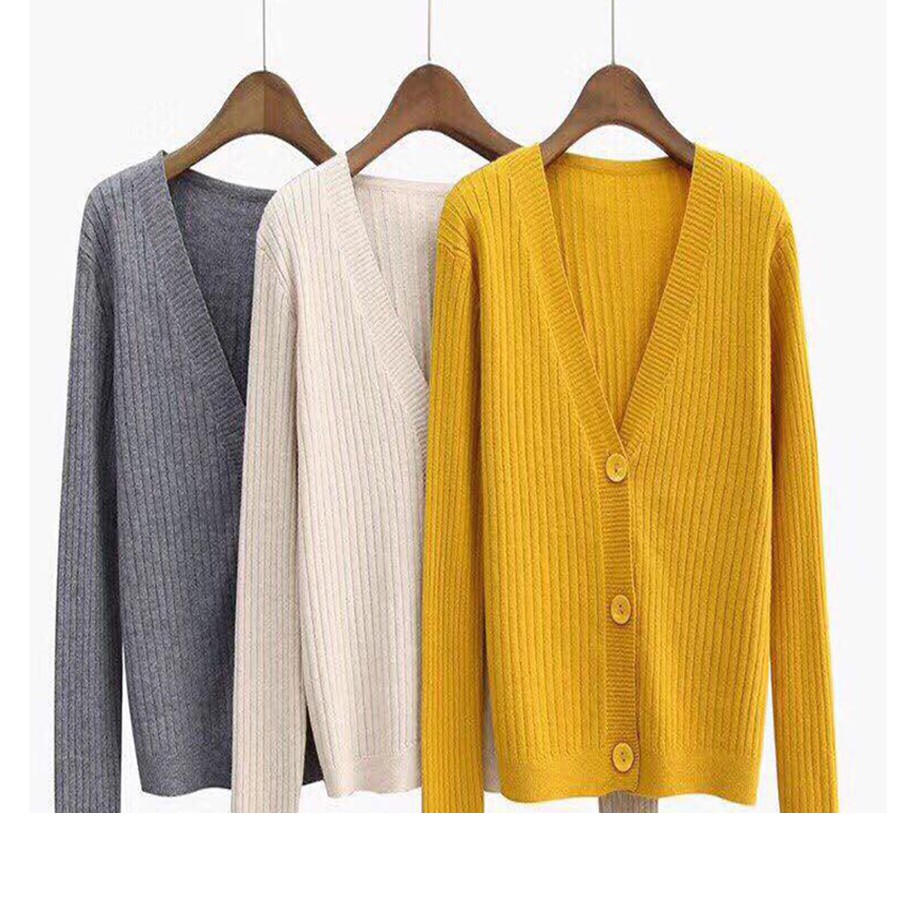 Áo cardigan len Đan 3 khuy