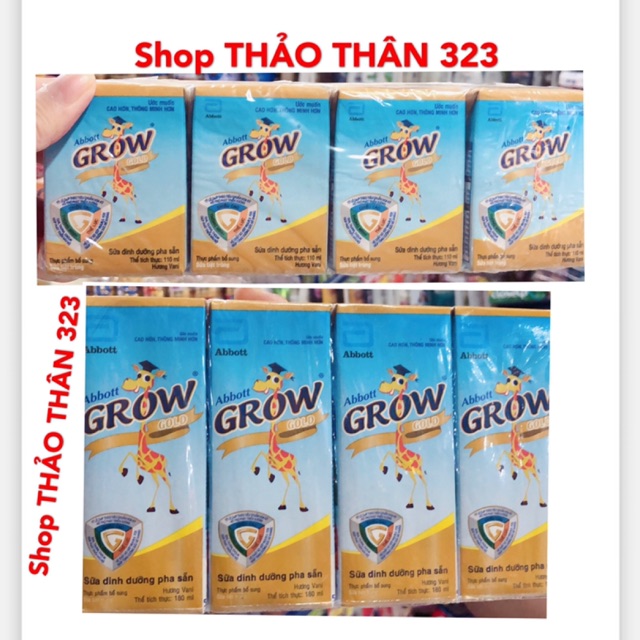 RẺ QUÁ (1lốcx 4hộp) Sữa Dinh Dưỡng Pha Sẵn Abbott Grow Gold 110, 180ml