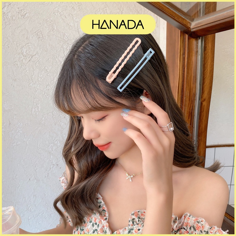Set 11 Kẹp Tóc Cứng Cáp Nhiều Kiểu Dáng Màu Pastel Hanada K25-N018