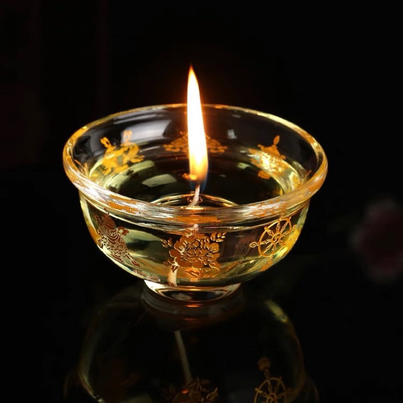 Chén pha lê Bát Kiết Tường cúng nước và 8 món cúng dường