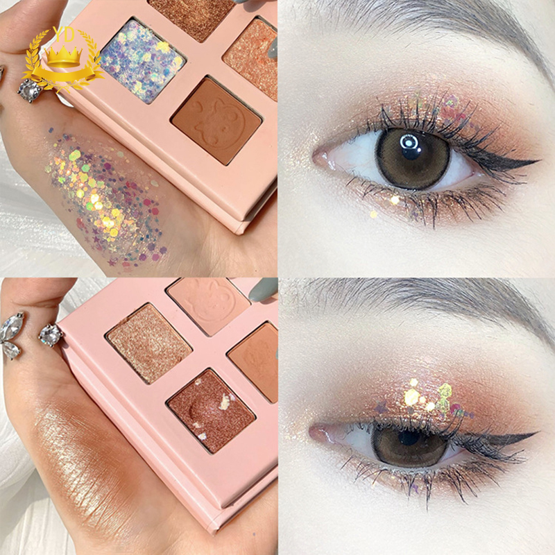 [Hàng mới về] Bảng phấn mắt 4 màu lấp lánh mịn màng ánh ngọc trai không thấm nước