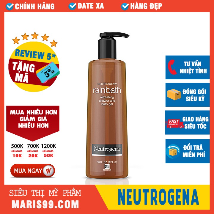 [ Chính hãng ] Sữa Tắm Neutrogena Rainbath Original Refreshing Shower And Bath Gel ( 473ml )