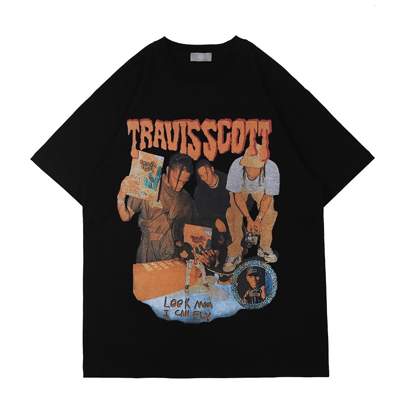 Áo thun tay lỡ Travis Scott nam nữ cao cấp Ulzzang Unisex Fullsize AT02
