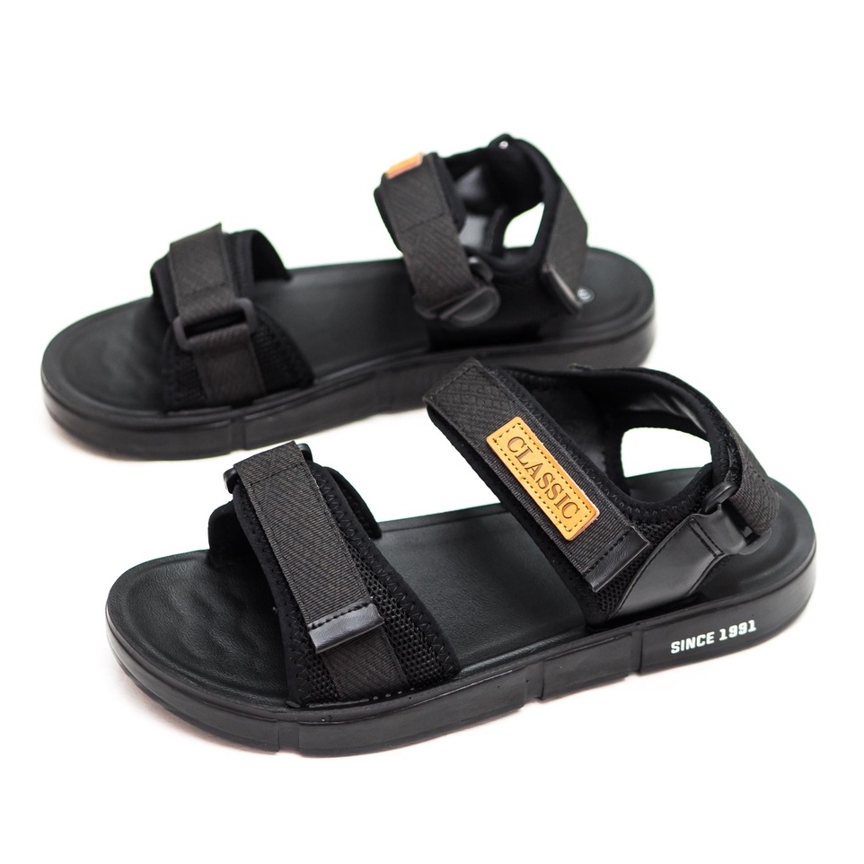 GIÀY SANDAL ĐẾ BẰNG NAM BITA'S SUMEN.06 (ĐEN + RÊU) - BITAS
