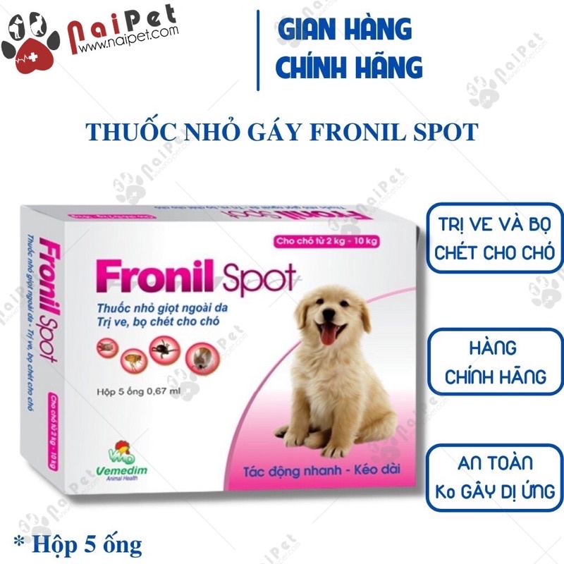Thuốc nhỏ gáy diệt ve rận siêu nhanh cho chó mèo - fronil spot
