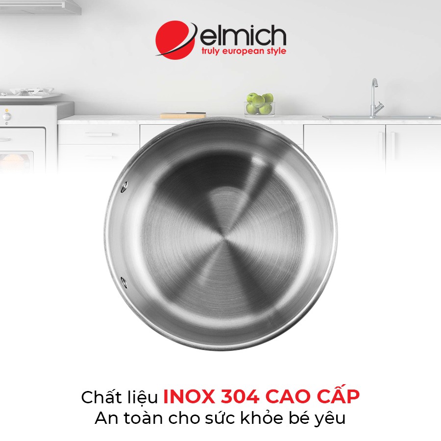 QUÁNH INOX ELMICH TRIMAX 3783 ĐÁY LIỀN, QUÁNH INOX ELMICH 14CM CHỐNG DÍNH