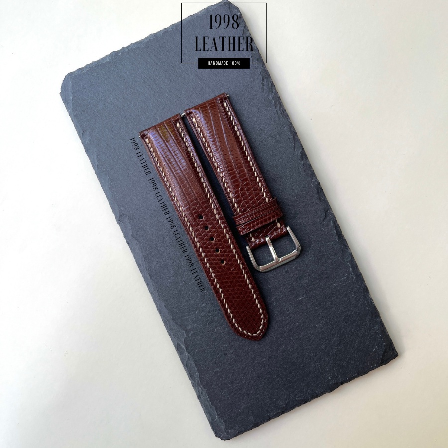 Dây Đồng Hồ Da Kỳ Đà Nam 20mm, 22mm Da Thật Chính Hãng, Handmade Cao Cấp, Chống Nước, Bảo Hành 1 Năm