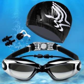 Sét mũ kèm kính bơi, Combo kính bơi mũ bơi, Kính bơi UV kèm Mũ bơi và 2 nút bịt tai, Giá Rẻ Bất Ngờ