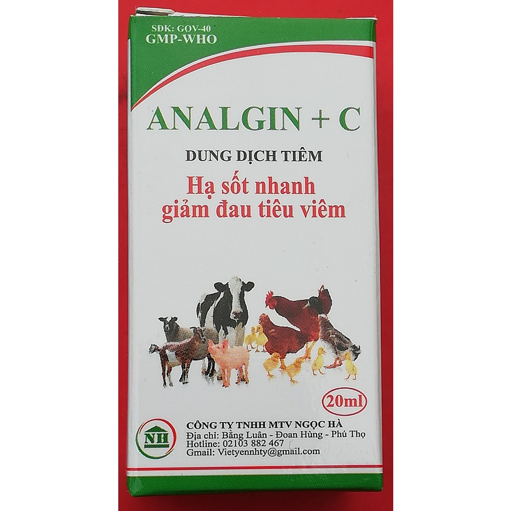 1 lọ A Na Gin + C 20ml Dùng tốt cho gia súc, gia cầm, chó, mèo, lợn, trâu, bò, ngựa, dê, cừu