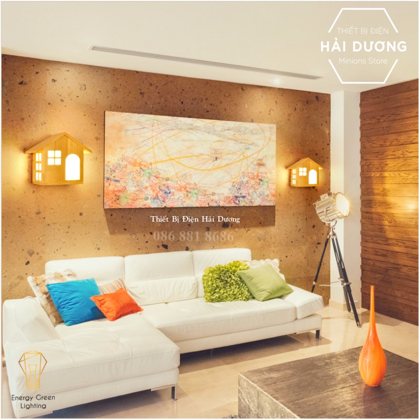 Đèn Tường Gỗ Hình Ngôi Nhà DT-B0045 Kiểu Dáng Hiện Đại - Trang Trí Căn Phòng - Energy Green Lighting - Có Video Thực Tế