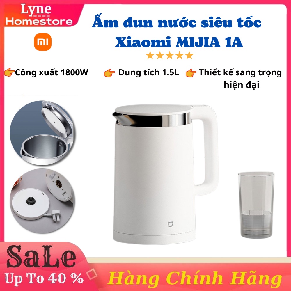 Ấm đun nước siêu tốc Xiaomi MIJIA 1A - Công suất 1800W - Thép không gỉ 304 - An toàn khi sử dụng - Hàng chính hãng