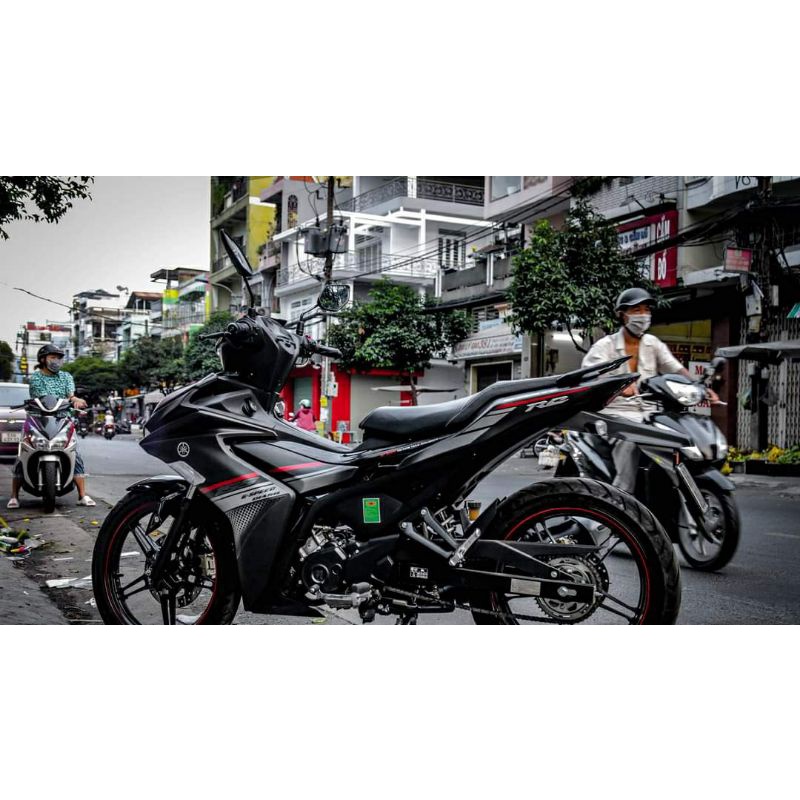Tem rời exciter 155 đen xám phối kẻ đỏ | tem xe chất lượng | mẫu mã đa dạng