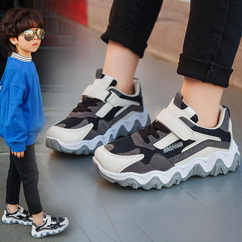 Giày Thể Thao Trẻ Năm 2020 Mùa Thu Đông Mới Bé Trai Đế Mềm Bố Giày Bé Gái Sóng Đáy Trang Áo Cotton lót Giày Thời Trang