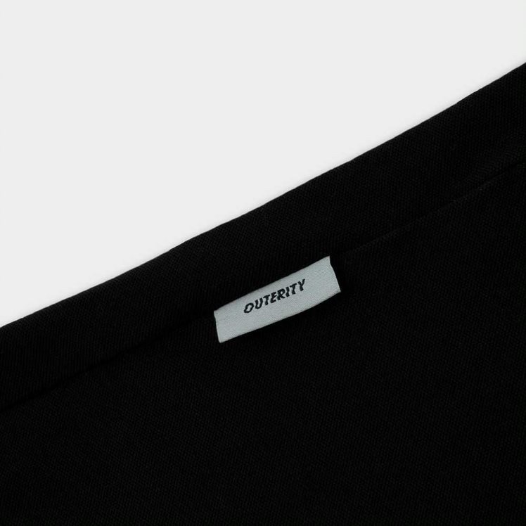 Áo polo nam nữ local brand unisex Outerity Cá Sấu Cross Cut / Đen&amp;Xám / ORT.B 704