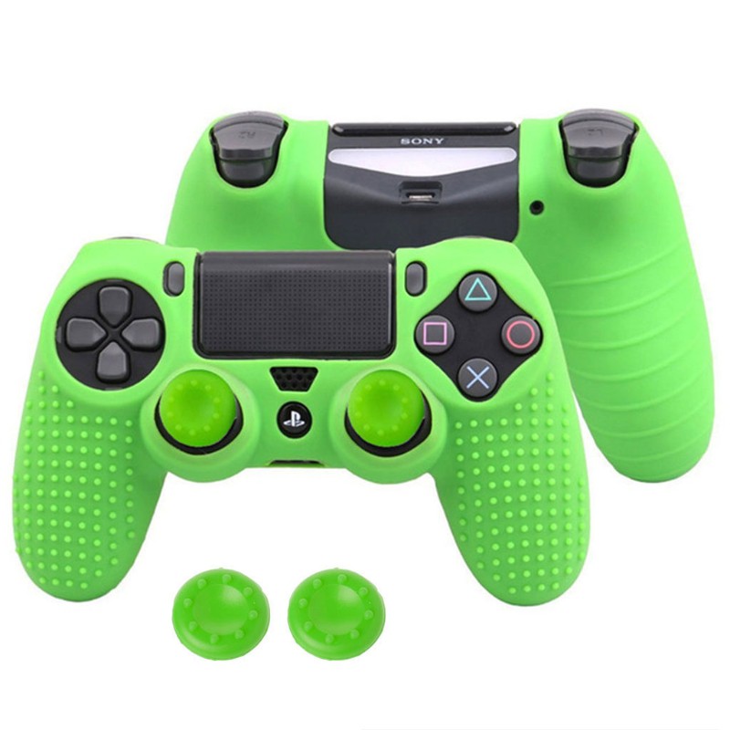 Ốp Bảo Vệ Bằng Silicone Chống Trượt + 2 Nắp Đậy Nút Điều Khiển Cho Tay Cầm Chơi Game Ps4