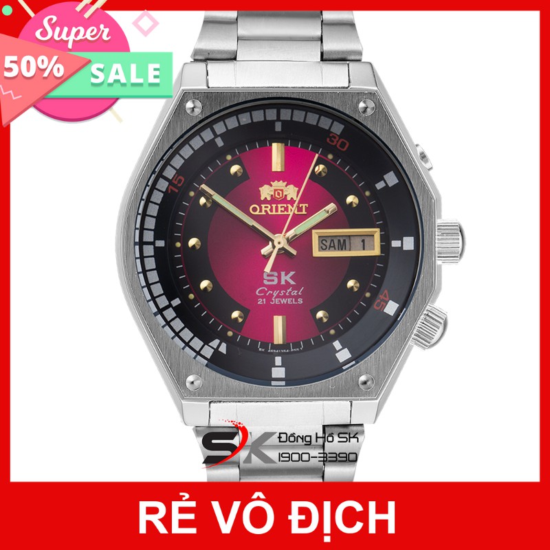 Đồng Hồ Cơ Nam Orient SK Mặt Lửa Huyền Thoại Vỏ Bạc Cao Cấp Automatic