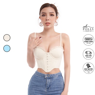 Oh Polly - Áo croptop corset sang chảnh, 2 dây cúp ngực sexy