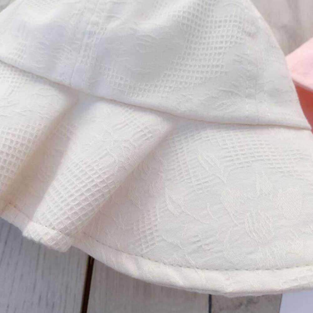 Nón Bucket Chất Cotton Phối Nơ Đáng Yêu Cho Bé Gái