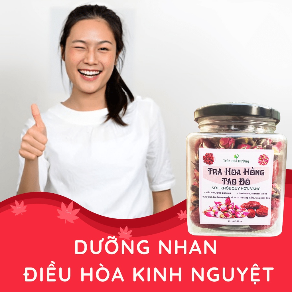 ✅[HÀNG CAO CẤP] Trà Hoa Hồng Giang Tây Và Táo Đỏ Chăm Sóc Da, Khử Mùi, Ngăn Tiết Mồ Hôi, Detox,Thải Độcc