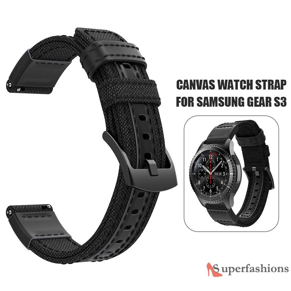 Dây Đeo Bằng Vải Canvas 22mm Cho Đồng Hồ Thông Minh Samsung Gear S3