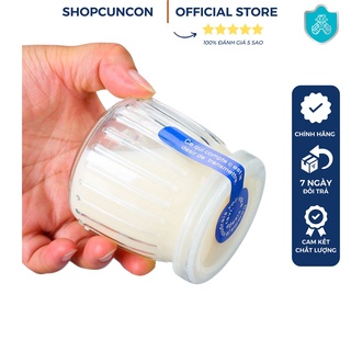 Hũ sữa chua thủy tinh sọc 130ml làm yaua nắp nhựa, hủ làm sữa chua yaourt