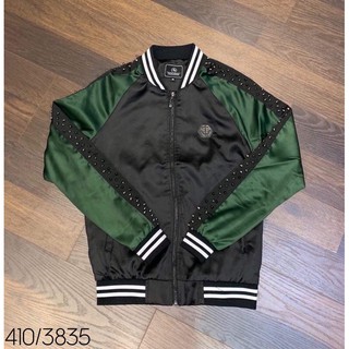 Áo khoác cổ Bomber[Phi líp] đính đá CAO CẤP 2020