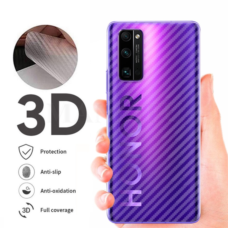Set 2 miếng dán sợi carbon 3d mặt sau cho Huawei Honor 8 9x 10 20 50 Pro 20i 8c 8s 8x 9i View 10 20