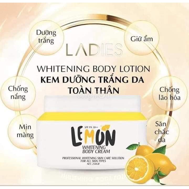 [ CHÍNH HÃNG ] Kem Body Lemon Chanh Kích Trắng Da