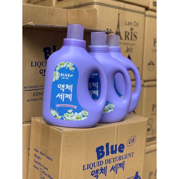 Nước Giặt Blue hương Thảo Mộc chai 2l - dạng gel siêu đậm đặc
