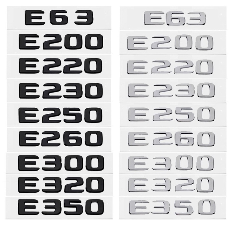 ABS Mới Cho Xe Mercedes Benz E Class E63 E200 E220 E250 E260 E300 E320 E350 E230 E400 E43 E450 E500 E550 E280 Chữ Xe Phía Sau Thân Xe Biểu Tượng Huy Hiệu Dán