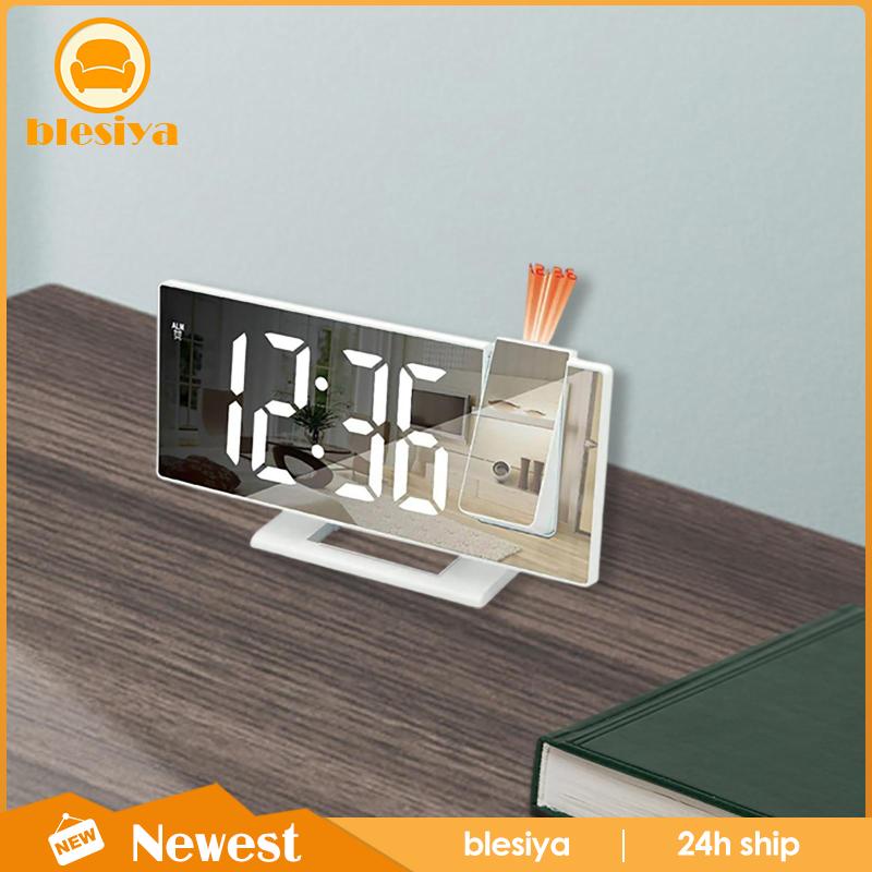 [Blesiya] Đồng Hồ Báo Thức Kỹ Thuật Số Với Đèn LED Chiếu Gắn Tường
