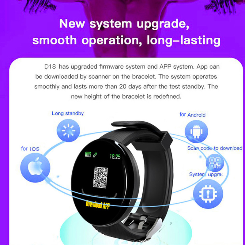 [ Ready Stock ] New Round Screen Smart Bracelet/ Smart Watches for Men Women / Smart Sport Heart Rate Oxygen Smart Bracelet/ Smart Watch with Blood Pressure Monitor, Heart Rate, Pedometer, Notifications