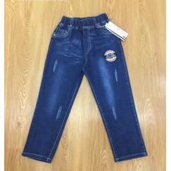 Quần jeans bé trai thêu logo size nhỡ (5-10 tuổi)