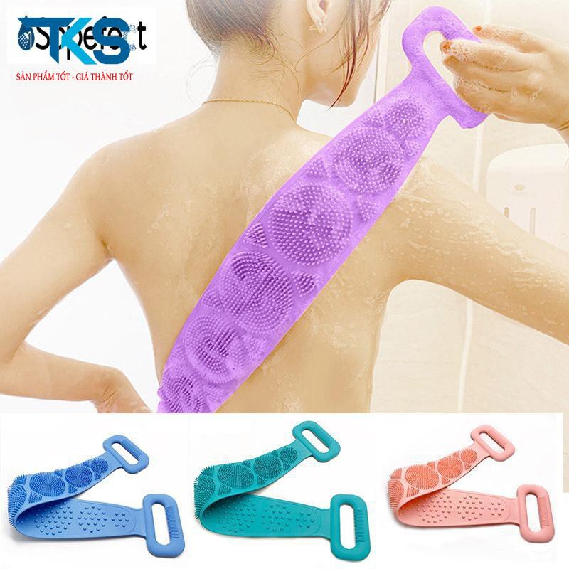 Dây tắm chà lưng 2 mặt bằng silicone mẫu mới