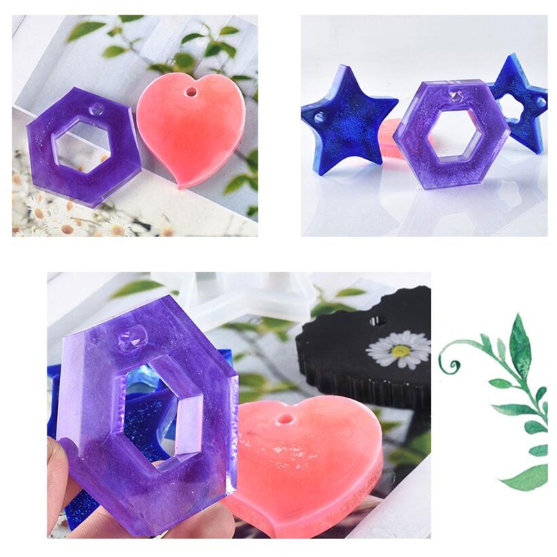 Bộ 12 Khuôn Silicone Làm Móc Khóa Hình Học