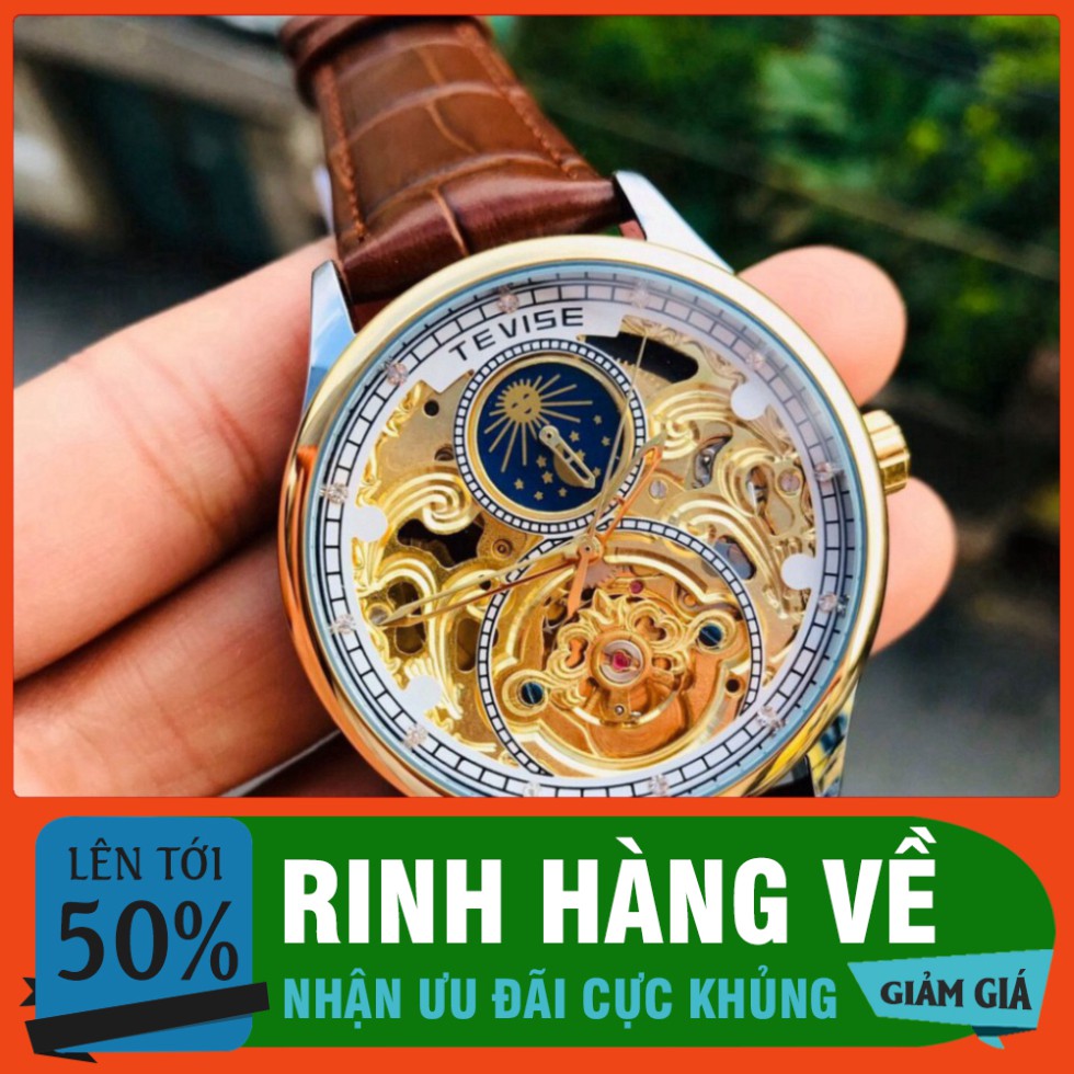 SIÊU SALE Đồng Hồ Nam Cơ Tự Động Automatic Chính Hãng TEVISE T2122 Dây Da Cao Cấp Đẹp Giá Rẻ Chống Nước Chống Xước HÀNG