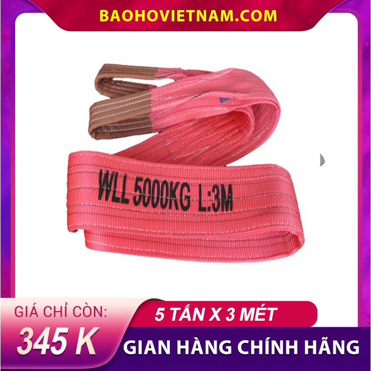 [SALE SỐC] Dây cáp vải cẩu hàng loại 5 tấn dài 3 mét nhập khẩu chính hãng chuyển dùng trong công nghiệp, xây dựng,...