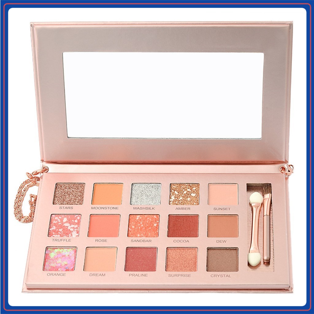 Bảng Phấn mắt, Bảng Phấn Mắt HojO Dazzing 15 ô màu, Không Thấm Nước, Giữ Màu Cả Ngày