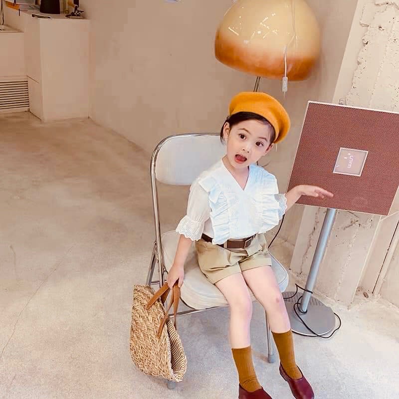 [SALE BỎ MẪU] - Set áo voan quần kaki sang chảnh tiểu thư cho bé gái (08-30kg)