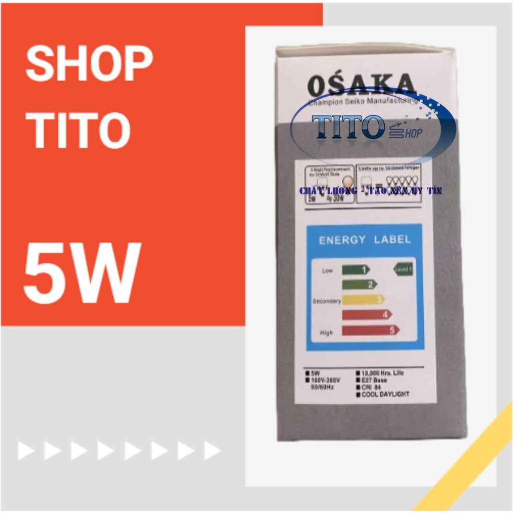 Bóng đèn LED blud , đèn trụ nhựa OSAKA công suất 5W bảo hành 12 tháng