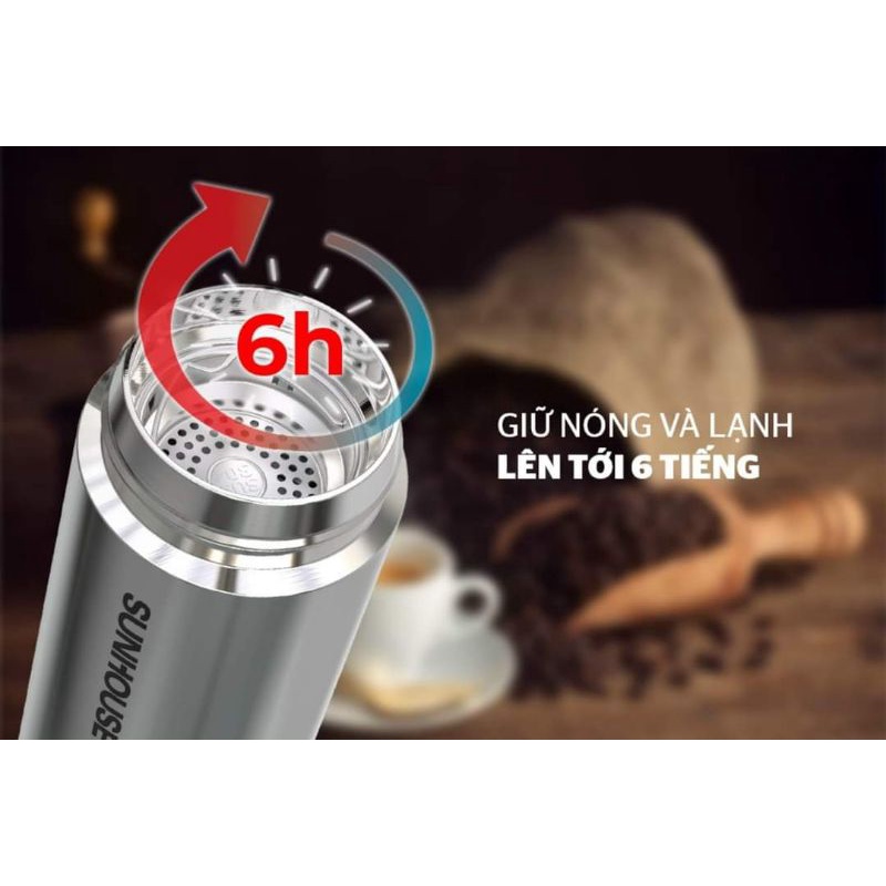 BÌNH GIỮ NHIỆT INOX 304 SUNHOUSE 450ML - Tiệm Điện Phát Tiến Mứng