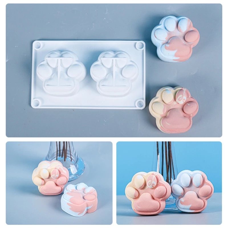 Khuôn Silicon 6/2 ô hình thỏ/lợn làm pudding/ thạch/đậu hũ/bánh tiện dụng xinh xắn