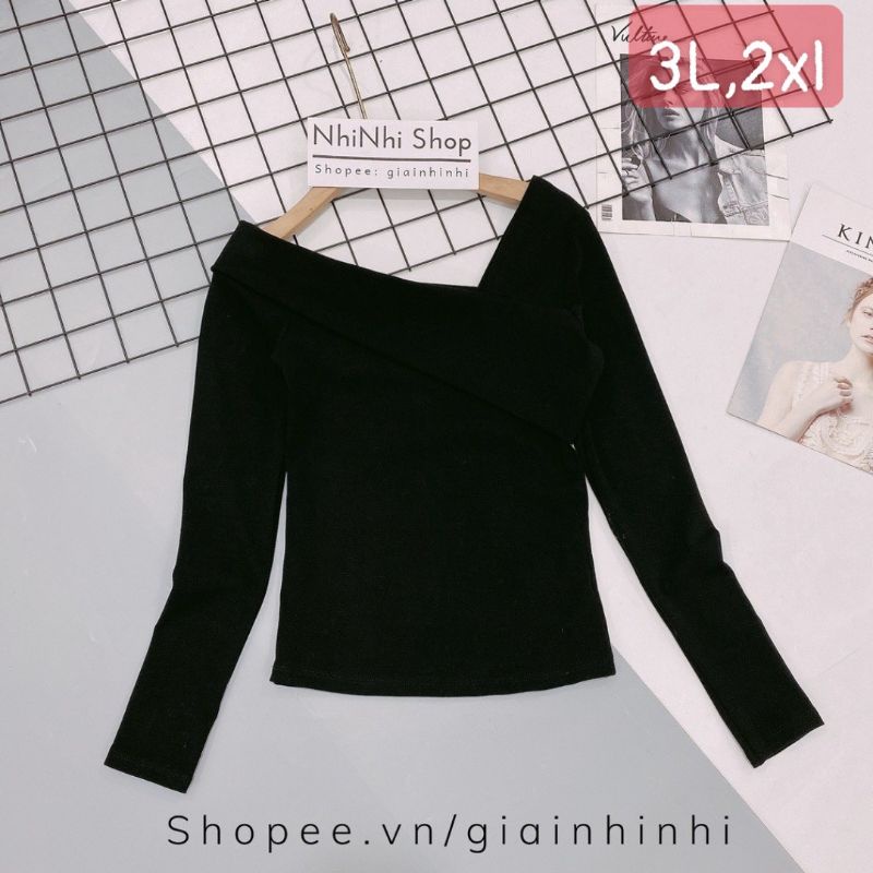 XẢ SALE - ÁO THUN GÂN LỆCH VAI BIGSIZE 60-90KG