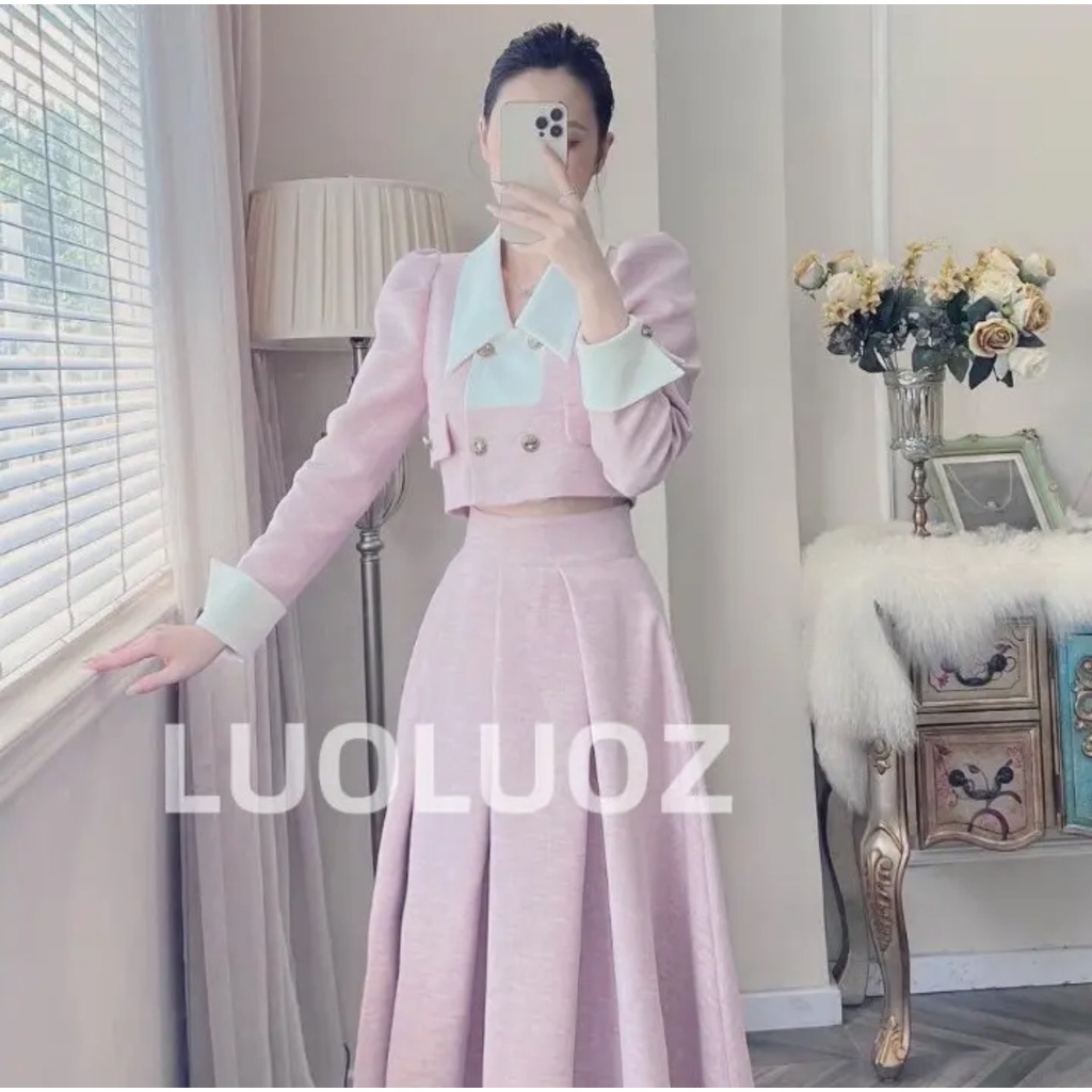 Bộ Áo Khoác + Quần Short Lưng Cao Thời Trang Thu Đông 2022 Cho Nữ