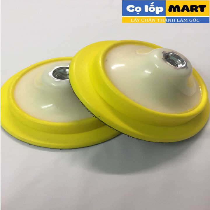 Đế đánh bóng 5 inch màu trắng vàng SPTA. Đế đánh bóng 5inch nối trục M14 lắp máy đánh bóng hiệu chỉnh bề mặt sơn xe ôtô
